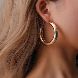 NEW 18k Gold Tube Hoop Earrings